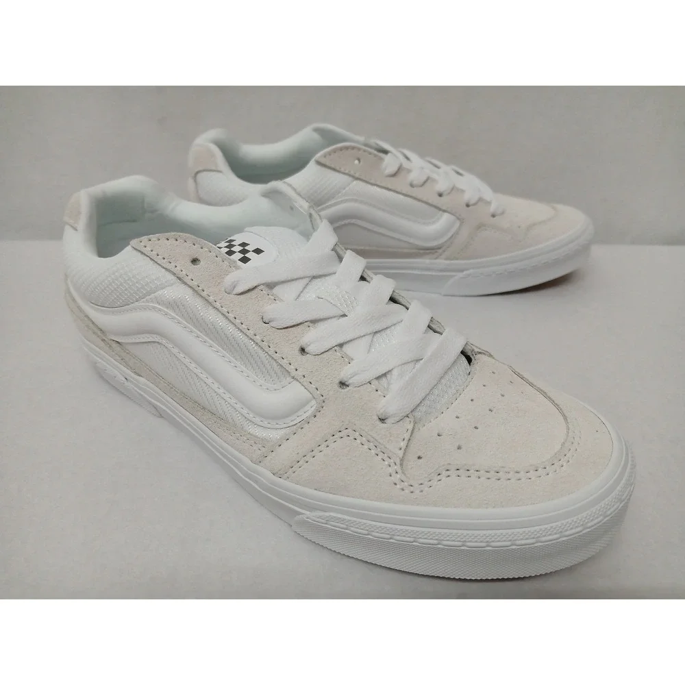 Vans Caldrone Suede Mesh White Casual Skate Shoes VN0007P9WHT Women's 8.5